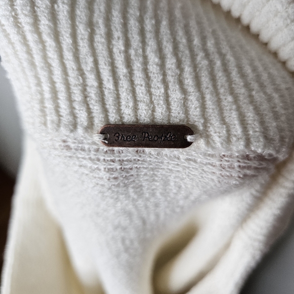 Free People Ottoman Slouchy Tunic Sweater Sz S Ecru Textured Oversized - Picture 8 of 8